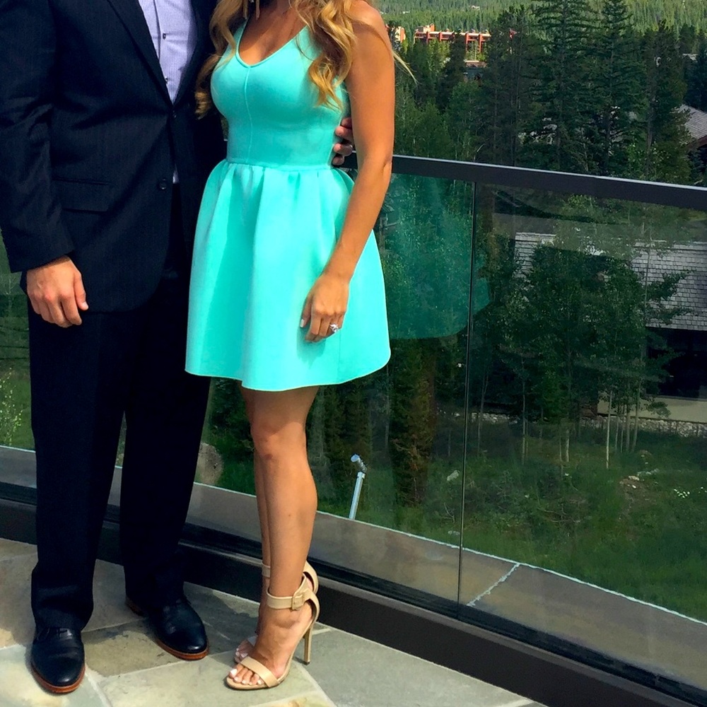 Aqua dress teal xs